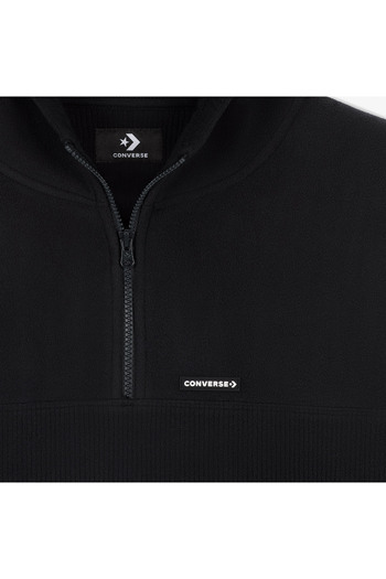 Converse Kadın Siyah Yarım Fermuarlı Sweatshirt