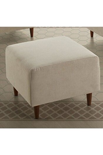 Nitro Furniture Divanette Lüks Puf & Ayak Taburesi - Masif Ahşap Ayaklı