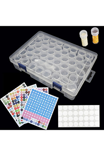 Choice 48 Bottle-Sticker 1pc 24/30/48/60/80 Slots Plastic Storage Box, DIY Diamond Painting Beads Charms Je