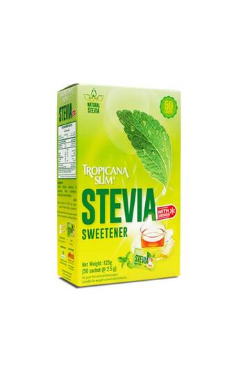 Tropicana Slim Stevia Sweetener, 125g, 50 Sticks