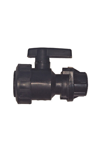 flores Plastic ball valve, for drip pipe, black, Nr-5405, FI+FI, 1" x 1"