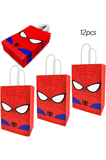 Miniso 21x15x8cm 12pcs 12pcs Spider Man birthday party gift bags, Spider Man candy bags, candy bags, Spider