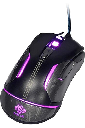 E-BLUE Mouse Auroza Gaming FPS, 8200DPI, laser, 6but., 1 wheel, black, gaming, RGB backlight