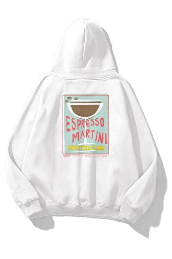 Trendiz Unisex Espresso Martini Φούτερ με αφίσα Λευκό