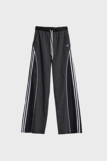 its basic Women's Anthracite Color Piece Fabric Stripe Detailed Special Design Trousers