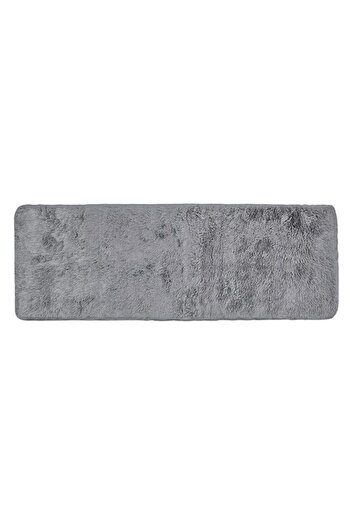 TOPI TOY Hallway rug, shaggy, grey, imitation fur, 160 x 60 cm