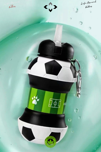 LİGROUND Pop-Up 100% Silicone Pop-Up Drinking Bottle with Straw and Flask for Children Adult Sports Water Bottle 550 ml