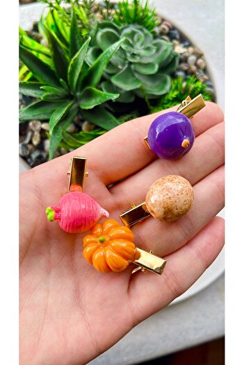 NEHİRDEN Realistic Child and Baby Buckle Set with Vegetable Figures 3 Pieces