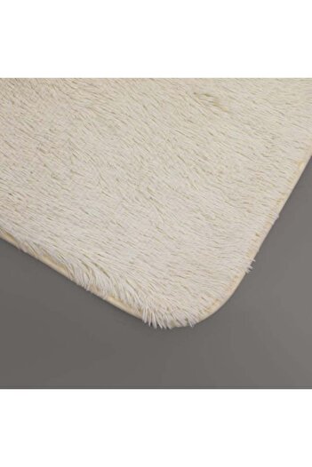 TOPI TOY Decorative shaggy rug, white, for hallway, 160 x 60 cm