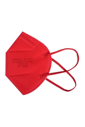 THK Red FFP2 Masks Set of 5, model AD-1001, 5 layers, CE compliant
