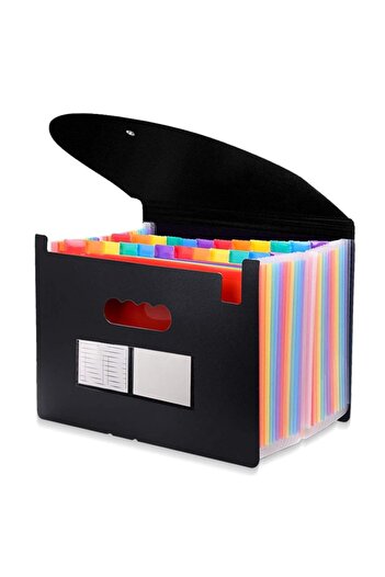 Bogadini A4 accordion document organizer – 13 compartments, colored