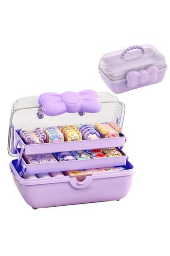 Generic FAVICOVID Jewelry Box for Girls Cosmetics Storage Box Hair Accessories Organizer Box Cosmetics Stor