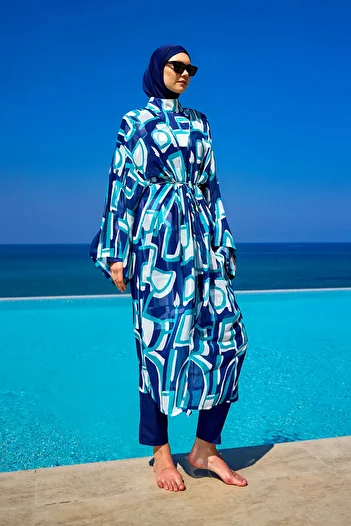 Riva Mera Colorful Hijab Kimono – Lightweight, Flowing and Full Length Beach Pareo Rp2513