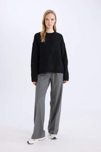 DeFacto High Waist Wide Leg Basic Pants - C6402Ax25Sp