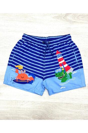 Lolliboomkids Boy's Pattern Printed Waist Lace Shorts Swimwear Mesh Full / Regular Fit Parachute Fabric
