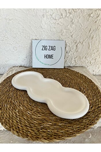 Zigzag Home Dekoratif Bölmeli Tabak ,Tepsi , Kase ,Organizer , Çok Amaçlı ,Sunum Tepsisi