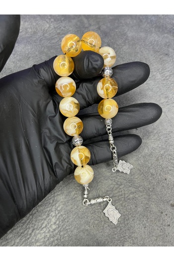 Mos Tespih Zaza Shaking High-End Moire Powder Amber Prayer Beads