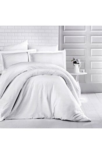 Casa Pucioasa Casa Pucioasa double bed linen, 6 pieces, Damask, thick cotton, with elastic, color White