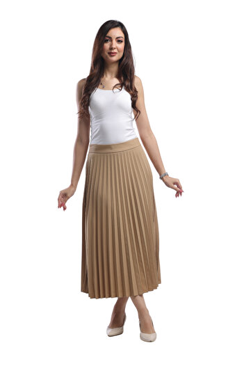 SUGA Luna midi skirt with elegant pleats