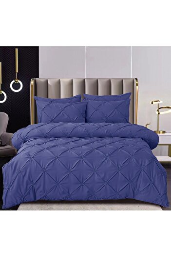 FIONNA.RO Pleated Bed Linen - Indigo Blue