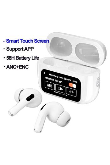 Generic True Wireless Bluetooth Earphones BT 5.4 Waterproof Touch Screen Ear Buds (White)