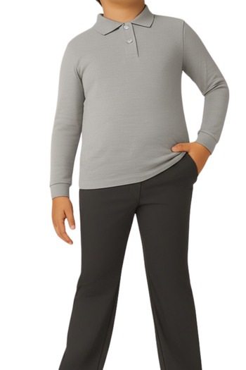 vory Polo Neck School T-Shirt Long Sleeve Lacoste Fabric Button Vr.Ok. 182.Y01