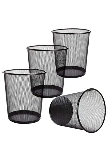 Generic Lawei 4 Pack Trash Can Mesh Round Open Top Wastebasket - 2.5 Gallon Recycling Bins Garbage Waste Ba
