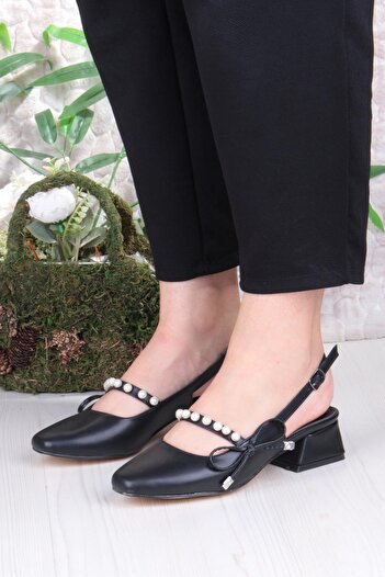 fort 130 Ceyn Pearl Buckle Detailed Stylish Home Business Office Comfortable Women's Shoes