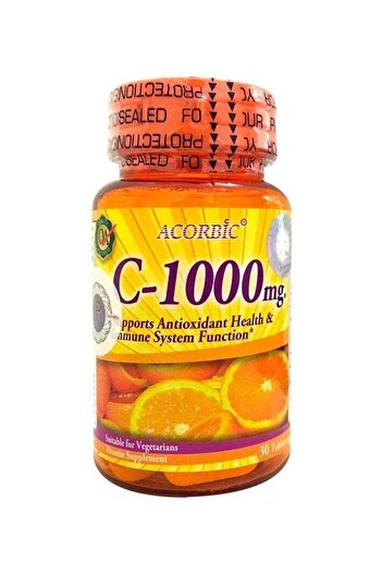Plus Ascorbic ACORBIC 1000mg Vitamin C Supplement 30 Capsules