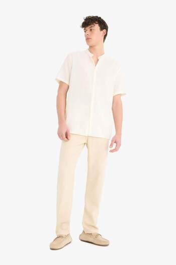 DeFacto Relax Fit Rahat Kesim Dar Paça Keten Karışımlı Yazlık Pantolon C1140AX24SM