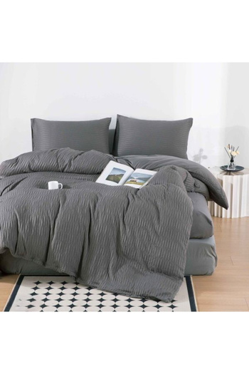 FIONNA.RO Crepe Fine Bed Linen With Elastic - Grey