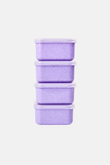 eco home 4 Pieces Wheat Fiber Mini Snack Plastic Containers, Purple