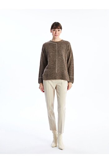 LC Waikiki Beige Crew Neck Women's Knitwear Sweater