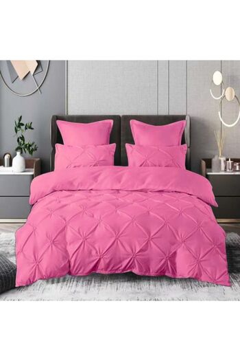Ralex Double Bed Linen Finet UNI with Pleats, 6 pieces, Pink UNI, Pucioasa