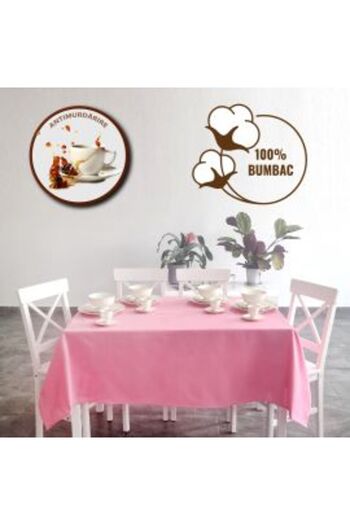 Ralex Stain-resistant tablecloth 100% Cotton 160 x 220 cm, Pink