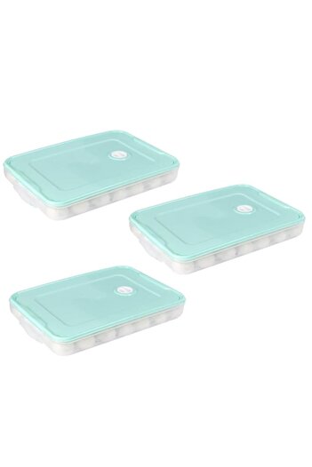 Generic Benting 3PCS Dumpling Storage Box - Fridge Food Holder & Organizer Tray with Lid - Stackable Single