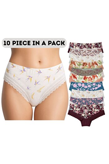 essentialneedsforall 10-Piece Floral Lace Panty Set – Comfortable & Stylish Everyday Wear