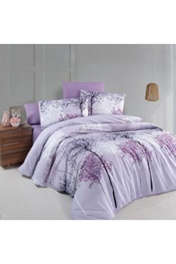 Ralex Double Bed Linen Set Cotton Ranforce 4 Pieces Sheet 240 x 260 cm, Duvet 200 x 230 cm, 2 Pillowcases