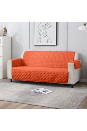 Ralex Sofa Cover for 3 Seats, Quilted Blanket Type, 190 x 177 cm, Reversible, Coral Red