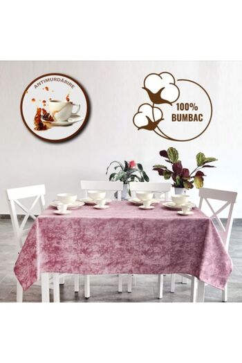 Ralex Anti-stain Tablecloth 100% Cotton 120 x 160 cm, Gradient Pink Burgundy