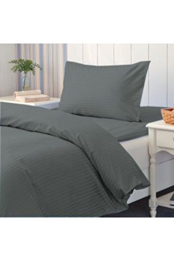 HomePuls Bedding with Elastic Bedsheet Damask Polycotton Striped 1 cm, for Mattress 90 or 100 x 200 cm, Duvet
