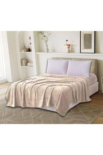 Ralex Cocolino UNI blanket for double bed 200 x 230 cm, Cappuccino butterfly pattern