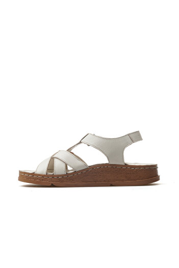 Mammamia Women's genuine leather orthopedic sole daily sandal 25y d25ys-2440 z bone taba