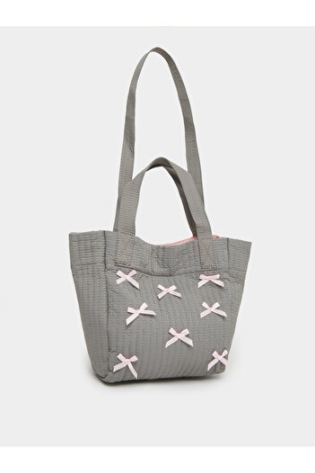 Styli Ribbon and Stitch Detail Tote Bag
