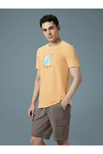 Technosport By Styli Printed 4-Way Stretch Crew Neck T-Shirt