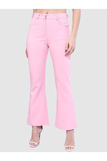 Freehand By Styli Women Pink Bootcut Fit Solid Pants