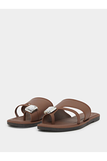 Take Two By Styli Rhinestone Embellished One-Toe Flat Sandals