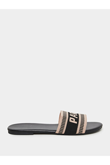 Take Two By Styli Slogan Strap Flat Sandals