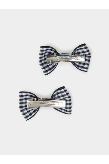 Styli Black Checked Bow Hair Clip