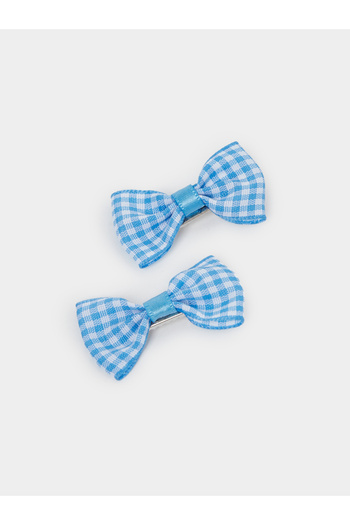 Styli Blue Checked Bow Hair Clip